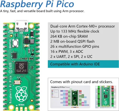 Miniatura 3 de Freenove Kit de inicio definitivo para Raspberry Pi Pico (incluido), microcontrolador Cortex-M0+ de doble núcleo, tutorial detallado de 767 páginas