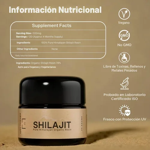 Miniatura 3 de Resina de Shilajit Orgánico del Himalaya - Potencia Máxima de 500mg, Shilajit Puro Testado en Laboratorio para Hombres y Mujeres, Ácido Fúlvico