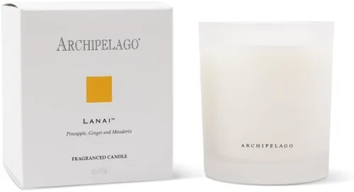 Archipelago Botanicals Vela perfumada, Lanai, mezcla de cera prémium vertida a mano, mechas de algodón sin plomo, tarro de vela de vidrio con caja