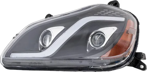 Miniatura 9 de Garage-Pro Bombillas LED para faros delanteros del lado del pasajero para Kenworth T880 2014-2022, carcasa negra, faros LED que reemplazan a #