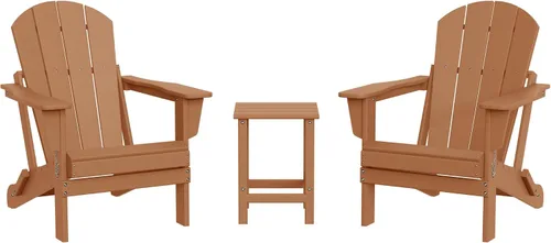 Miniatura 60 de WestinTrends Malibu HDPE - Silla plegable Adirondack de polietileno para exteriores, color negro