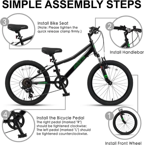 Miniatura 2 de AVASTA Govet Bicicleta de Montaña de 20'' para Niños de 6-12 Años para Niños y Niñas con Horquilla de Suspensión, Transmisión de 6 Velocidades