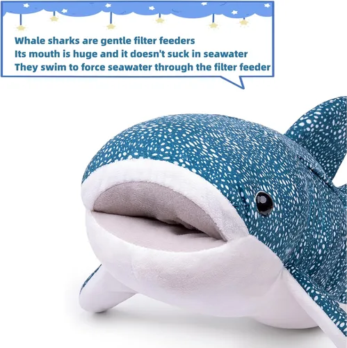 Miniatura 2 de FRANKIEZHOU Peluche de tiburón ballena gigante de simulación, animal de peluche, juguete suave, juguete de peluche, juguetes de peluche, juguetes