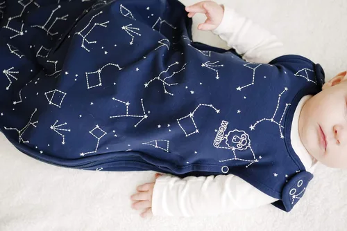 Miniatura 8 de Saco de dormir para niños Woolino, 4 estaciones, lana de merino y algodón orgánico, saco de dormir para bebé, 2-4 años, cielo nocturno