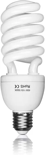 EMART Bombilla de espectro completo, 45 W 5500 K espiral CFL luz diurna para kit de iluminación Softbox, lámpara de repuesto para fotografía,