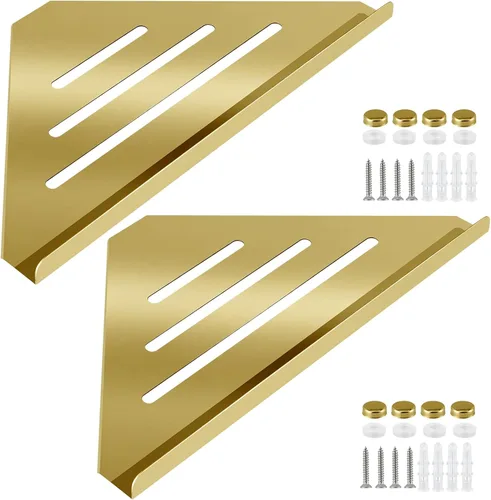 Miniatura 8 de 2 estantes esquineros de acero inoxidable 304 con tornillos, organizador de ducha triangular, soporte de jabón de montaje en pared para baño