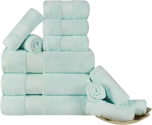 Miniatura 9 de Superior Juego de toallas de algodón turco de 9 piezas, 3 toallas de baño, 3 manos, 3 toallas faciales para el hogar, artículos esenciales de baño