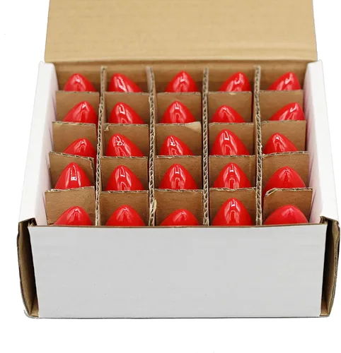 Miniatura 2 de Creative Hobbies® Caja de 25 bombillas, color rojo opaco de cerámica, combustión constante, incandescente de 7 W, base de candelabro C7, ideal