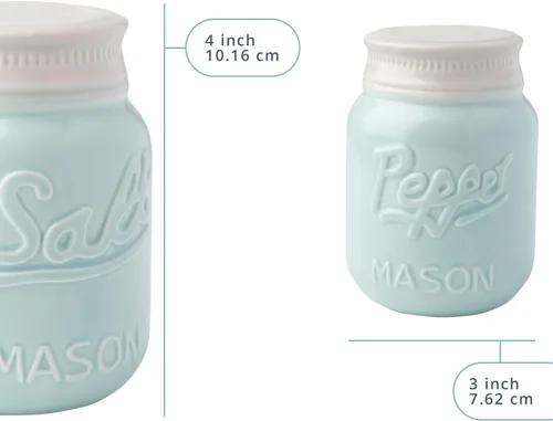 Miniatura 2 de Comfify - Salero y pimentero, diseño clásico de tarro, adorable jarro decorativo de estilo clásico, rústico, chic, hechos en cerámica resistente