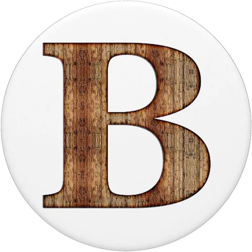 Miniatura 3 de PopSockets Grip B Inicial Madera Monograma Capital Letra Arte - PopSockets Grip y Stand para Teléfonos y Tabletas