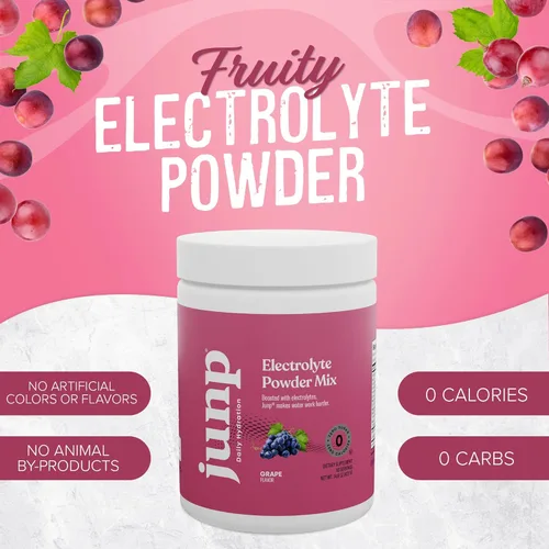 Miniatura 2 de JUNP Polvo de electrolitos sin azúcar ni carbohidratos – Mezcla de bebida de electrolitos Keto de uva madura en vid - Polvo de electrolitos