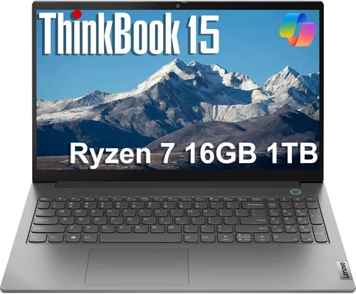 Lenovo ThinkBook 15 Business Laptop (15.6 pulgadas FHD antirreflejo, AMD 8-Core Ryzen 7 5825U (Beat Intel i7-1165G7), 16 GB de RAM, 1 TB SSD),