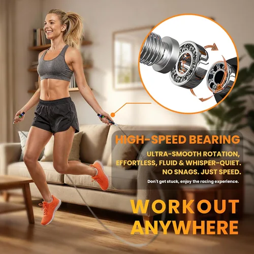 Miniatura 2 de Cuerda de saltar de velocidad para CrossFit y boxeo, cuerda de saltar ajustable y autobloqueante segura para hombres y mujeres, asas de aluminio