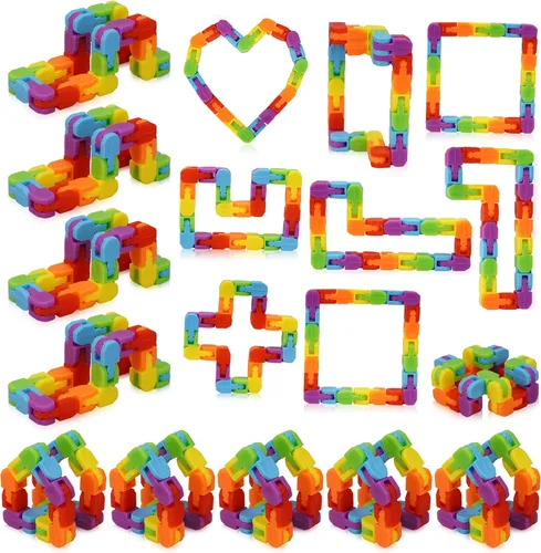 Paquete de 24 juguetes para ansiedad Wacky Track - Juguetes giratorios de arcoíris a presión y clic para niños, recuerdos de fiesta de cumpleaños,