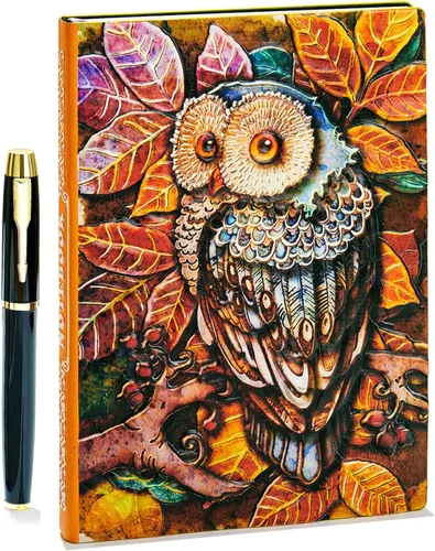 Miniatura 12 de Diario de escritura vintage de piel en relieve 3D Phoenix con juego de bolígrafos dorados, tamaño A5, 200 páginas, cuaderno de bocetos antiguo hecho