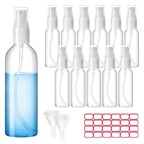 Zoizocp Botellas de aerosol, 1 onza/1.0 fl oz, juego de mini botellas de viaje de plástico de niebla fina vacía, pequeños recipientes de líquido