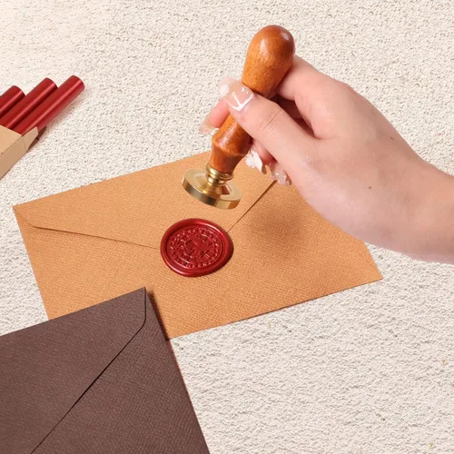 Miniatura 7 de SHOWIN Varillas de cera de sellado para pistola de pegamento para sello de cera, dorado metálico, ideal para invitaciones de boda, sobres