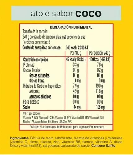 Miniatura 2 de Maizena sabor coco 1.66 oz sabor coco 6 pk