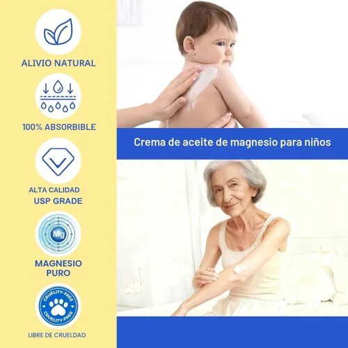 Miniatura 5 de ReliCo Crema de magnesio para pies - Aceite de magnesio puro de absorción rápida con vitamina E, loción de magnesio, 1 unidad