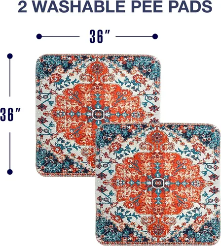Miniatura 8 de PUPIBOO Almohadillas lavables para orina para perros y gatos - Almohadillas de entrenamiento para cachorros reutilizables súper absorbentes - 100%