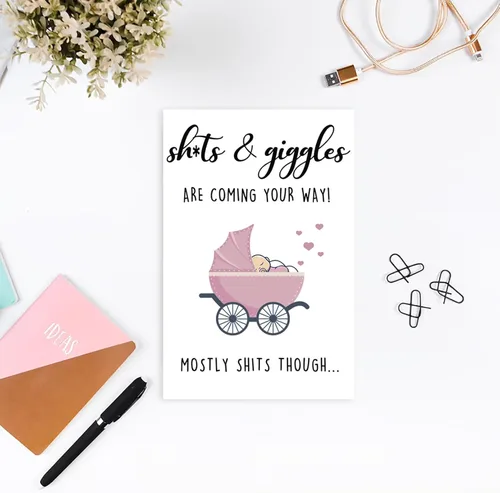 Miniatura 4 de Ziwenhu Bonita tarjeta de bebé para papá y mamá, bonita tarjeta de baby shower, regalo para recién nacido, tarjeta de felicitación para amigos