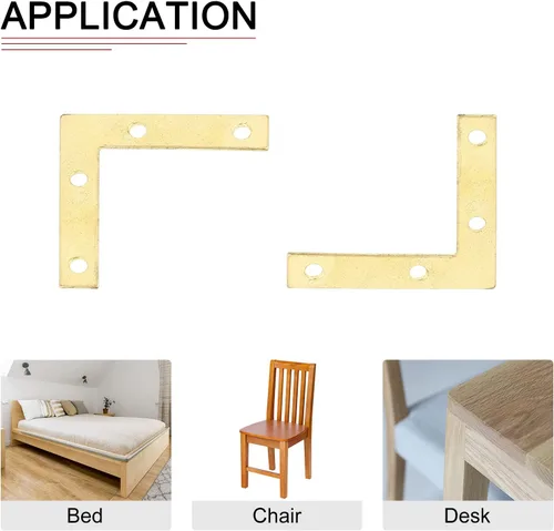 Miniatura 4 de DTGN Placas de reparación en forma de L de 1.969 x 1.969 in (largo x ancho), paquete de 10 unidades, buenas para el mantenimiento de muebles