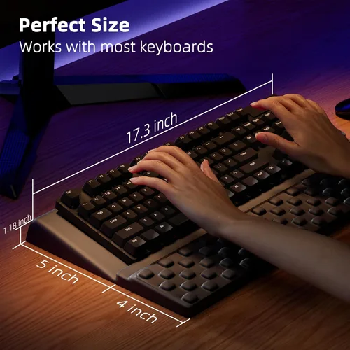 Miniatura 6 de Ospelelf - Soporte para teclado con reposamuñecas, cómodo soporte ergonómico para teclado para oficina y hogar Negro