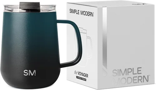Miniatura 10 de Simple Modern - Taza Voyager Signature Vaso de viaje para café con tapa de 360° y asa Vaso de café helado y té de infusión fría con Abedul