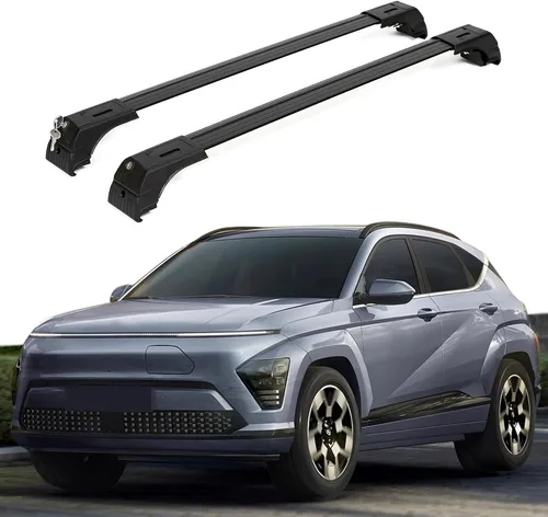 Miniatura 14 de ERKUL Barras transversales mejoradas para Hyundai Kona 2018-2023 Barras transversales de aluminio con bloqueo antirrobo para techo Compatible