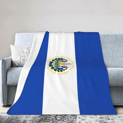 Miniatura 8 de Manta de franela con diseño de bandera de El Salvador, suave y afelpada, acogedora manta de franela para sofá, cálida y decorativa