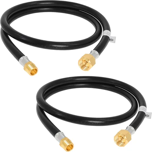 Miniatura 7 de Wadoy, conjunto de conector de manguera de propano para cámper, 2 pies, 3/8" rosca hembra x 3/8" rosca hembra para conexión rápida, manguera de 24