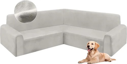 Miniatura 54 de HDCAXKJ Fundas de sofá seccional de esquina de terciopelo elástico en forma de L, juego de fundas deslizantes suaves y gruesas en forma de U
