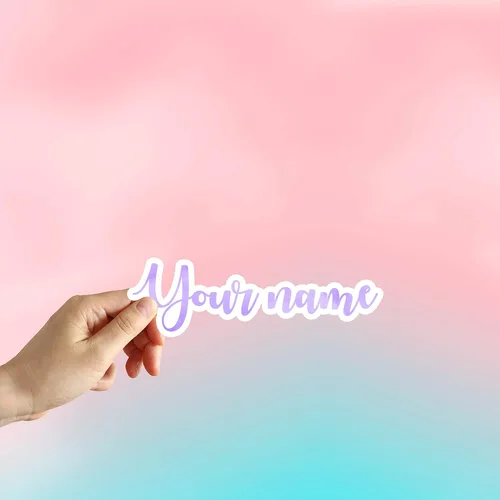 Miniatura 6 de Etiqueta engomada personalizada con nombre personalizado, etiqueta engomada de texto para laptop, botella de agua, teléfono, ventana