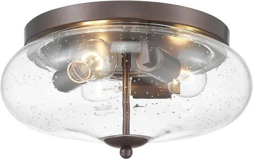 Miniatura 13 de Lámparas de techo Darkaway para montaje empotrado, lámpara de techo interior y exterior con pantalla de vidrio semillado para pasillo, cocina, Blanco
