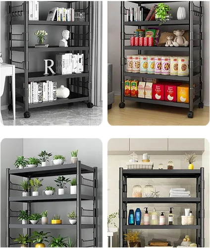 Miniatura 6 de Estante de cocina para piso, multifunción, para microondas, horno, estante de almacenamiento simple para el hogar, ollas y sartenes de múltiples