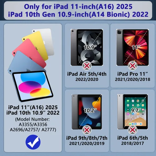 Miniatura 2 de Grifobes Funda para iPad de 11 pulgadas (A16) 2025 / iPad de 10ª Generación 2022 de 10.9 pulgadas, Cubierta Robusta Resistente a Impactos