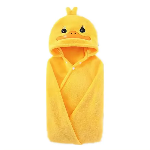 Toallas de bebé con capucha, toalla de baño suave para niños, regalos para niño y niña (pato amarillo)