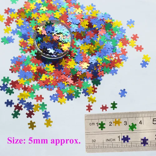 Miniatura 4 de Rompecabezas láser de 1.76 oz con purpurina para uñas, mezcla de colores, lentejuelas holográficas 3D, formas de paillettes ultrafinas