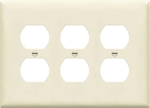 Miniatura 14 de ENERLITES - Placa decorativa de pared para toma de corriente dúplex, acabado brillante, tamaño intermedio, 3 bandas, 4.88 x 6.77 pulgadas, Blanco