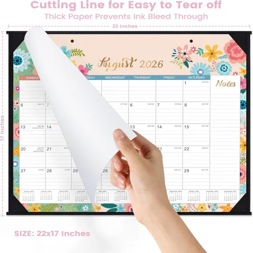 Miniatura 4 de Calendario de escritorio 2026, calendario de escritorio grande 2026, enero 2026 a diciembre de 2026, 22 x 17 pulgadas, 12 meses, protectores