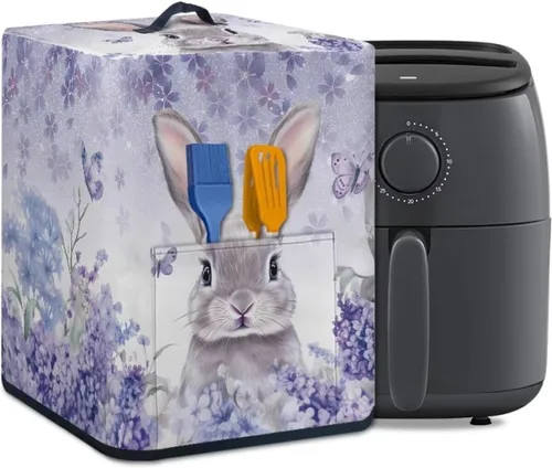 Miniatura 28 de Air Fryer Oven Dust Cover with Handle and Pocket, Easy Cleaning Electric Appliance Cover, Brown Flower Flor marrón (Brown Flower)