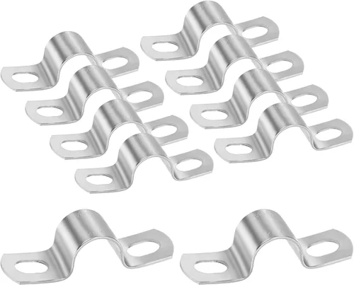 Miniatura 34 de M METERXITY Paquete de 3 abrazaderas de conducto, correa rígida de acero inoxidable 304 de 3-1/2 pulgadas M89 U con 2 agujeros