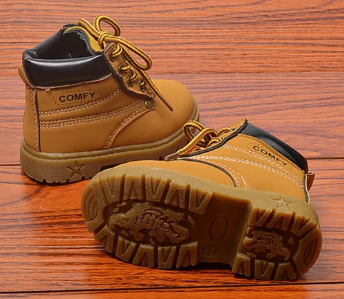 Miniatura 4 de Happy Cherry Botas de otoño para bebé, botas de cuero de gamuza con cordones, botines planos suaves