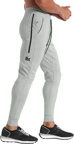Miniatura 20 de BROKIG Pantalones deportivos ligeros para hombre, elásticos, de secado rápido, con bolsillos con cremallera