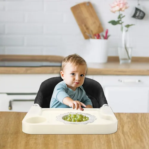 Miniatura 7 de Silla de gancho con bandeja de comedor extraíble, silla alta portátil con clip en la mayoría de las mesas, silla de mesa rápida con bolsa de Negro