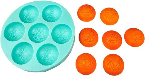 Miniatura 8 de Molde de resina epoxi Molde de silicona redondo de siete chakras, herramientas de manualidades, moldes de resina de silicona