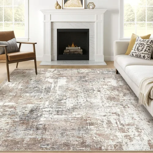 Miniatura 86 de Alfombra de pasillo lavable para cocina: 3 x 10 pies, antideslizante, abstracto, suave, moderno, resistente a las manchas, para interiores, piso
