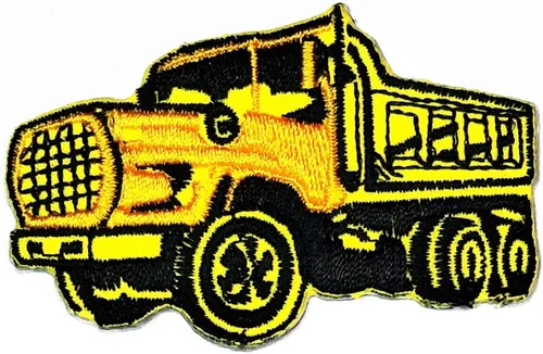 Parches amarillos para camiones volquete bordados de dibujos animados para camiones pesados, retroexcavadora, excavadora, cargador de tractor,