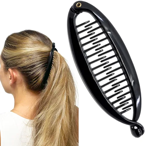 Miniatura 11 de Camila Paris CP3133 - Peine de pelo con clip de plátano francés de 4.5 pulgadas, para niñas, estilo clásico, flexible, para cola de caballo Beige