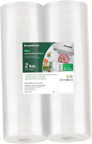Miniatura 7 de Bonsenkitchen Bolsas selladoras al vacío, 200 unidades de 8 pulgadas de ancho x 12 pulgadas de alto, sin BPA, grado comercial, bolsas gruesas